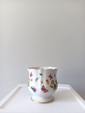 Vintage Lenwile China Ardalt Made in Japan Butterfly Strawberry Vase Model #6166